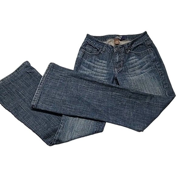 JAG Jeans Women's Size 2 Mid Rise Flare Leg Dark Wash Denim Wide Bell Bottoms - Picture 1 of 16